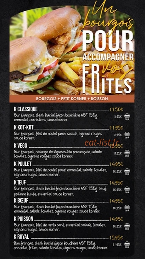 Frites Korner — carte page 3