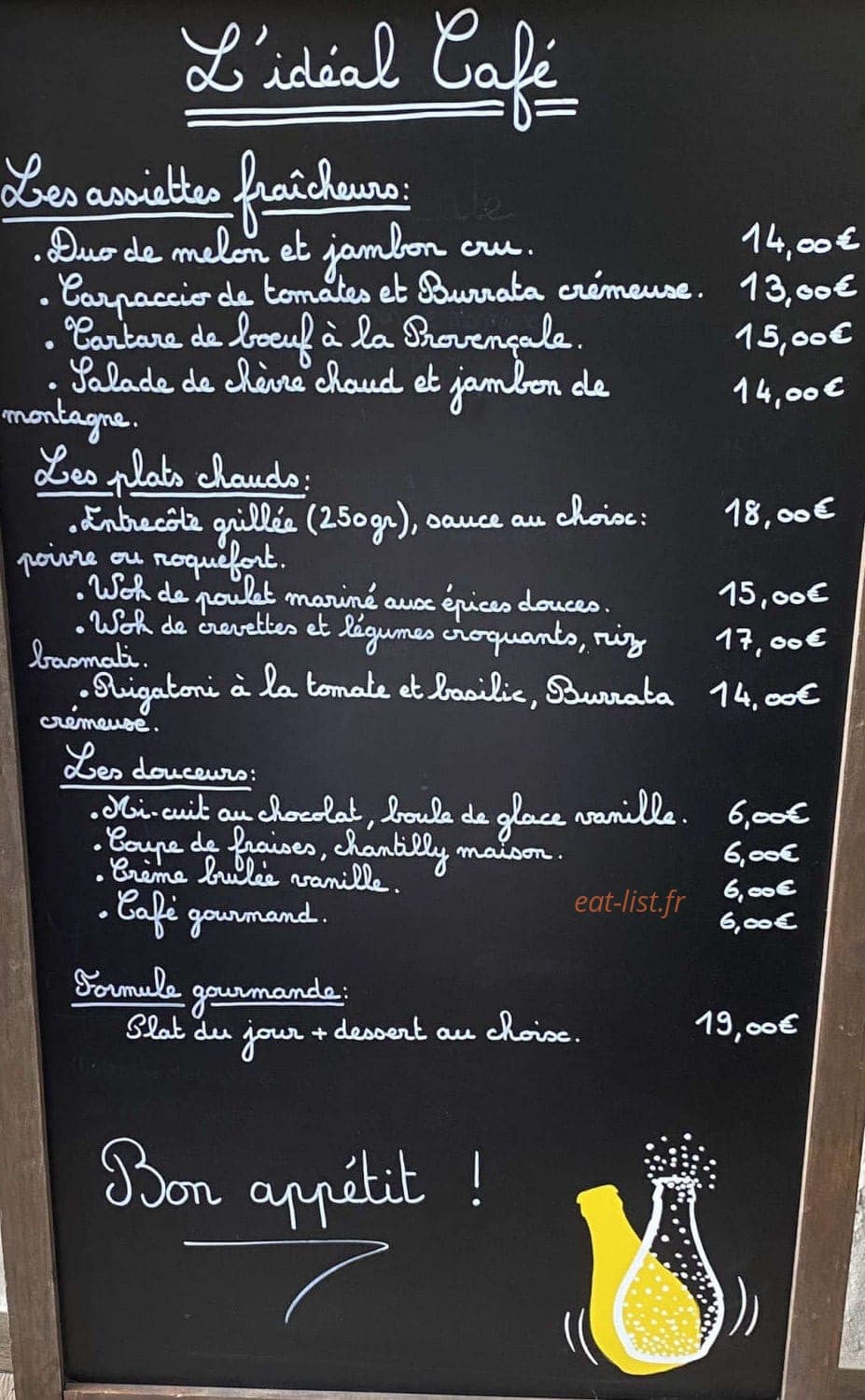 L’idéal Café — carte page 1