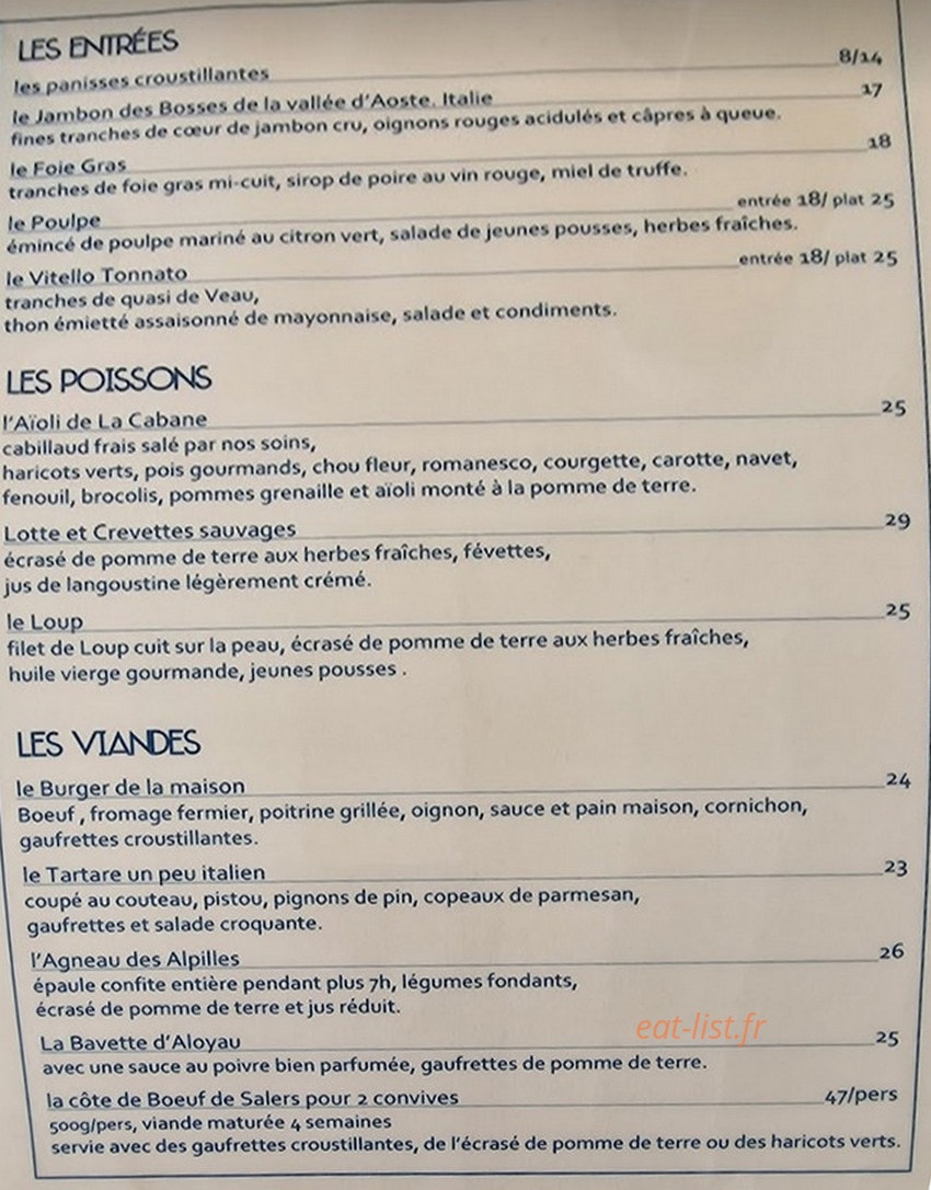 La cabane — carte page 1