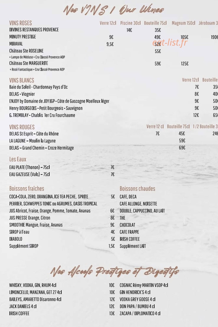La Paillote Blanche — carte page 6