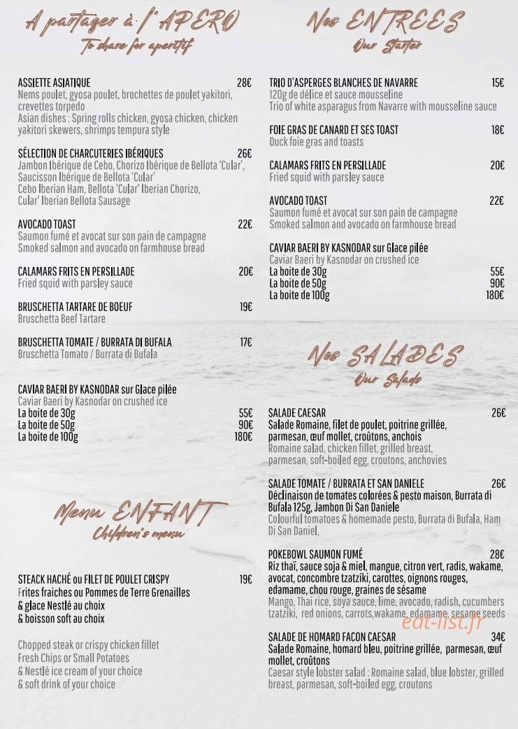 La Paillote Blanche — carte page 2