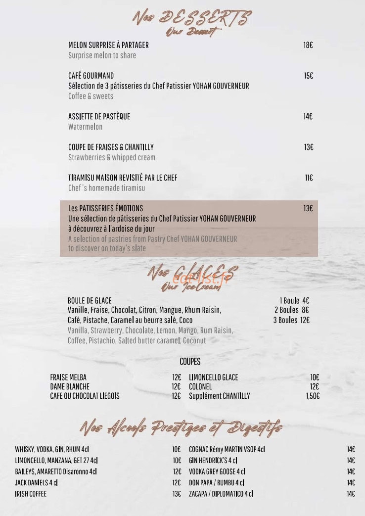 La Paillote Blanche — carte page 5