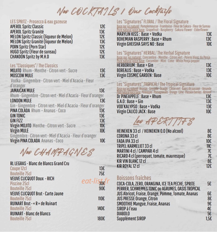 La Paillote Blanche — carte page 8