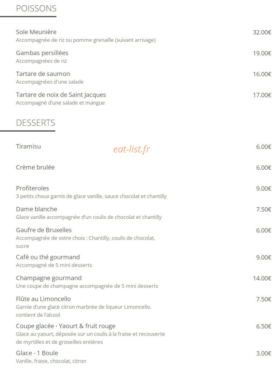 Le 65 Bis Restaurant — carte page 3