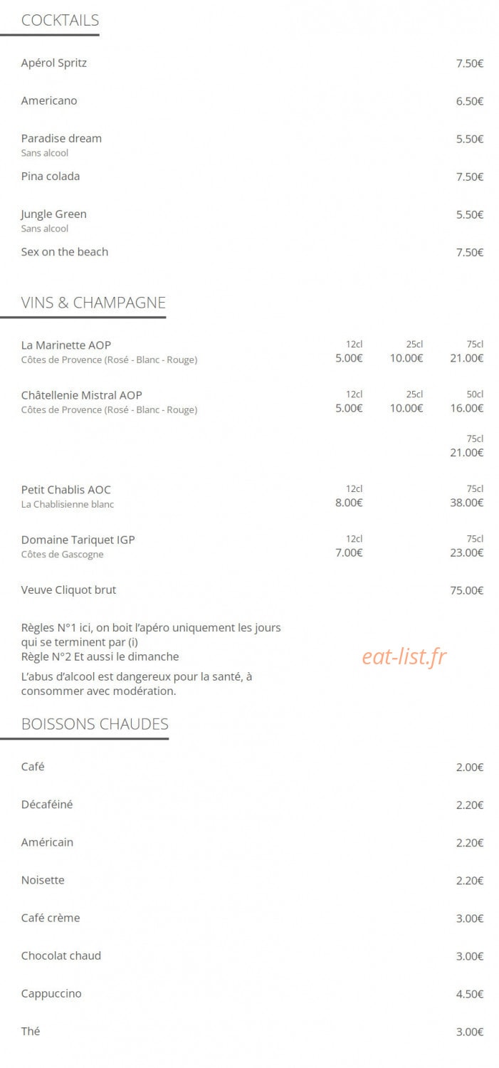 Le 65 Bis Restaurant — carte page 6
