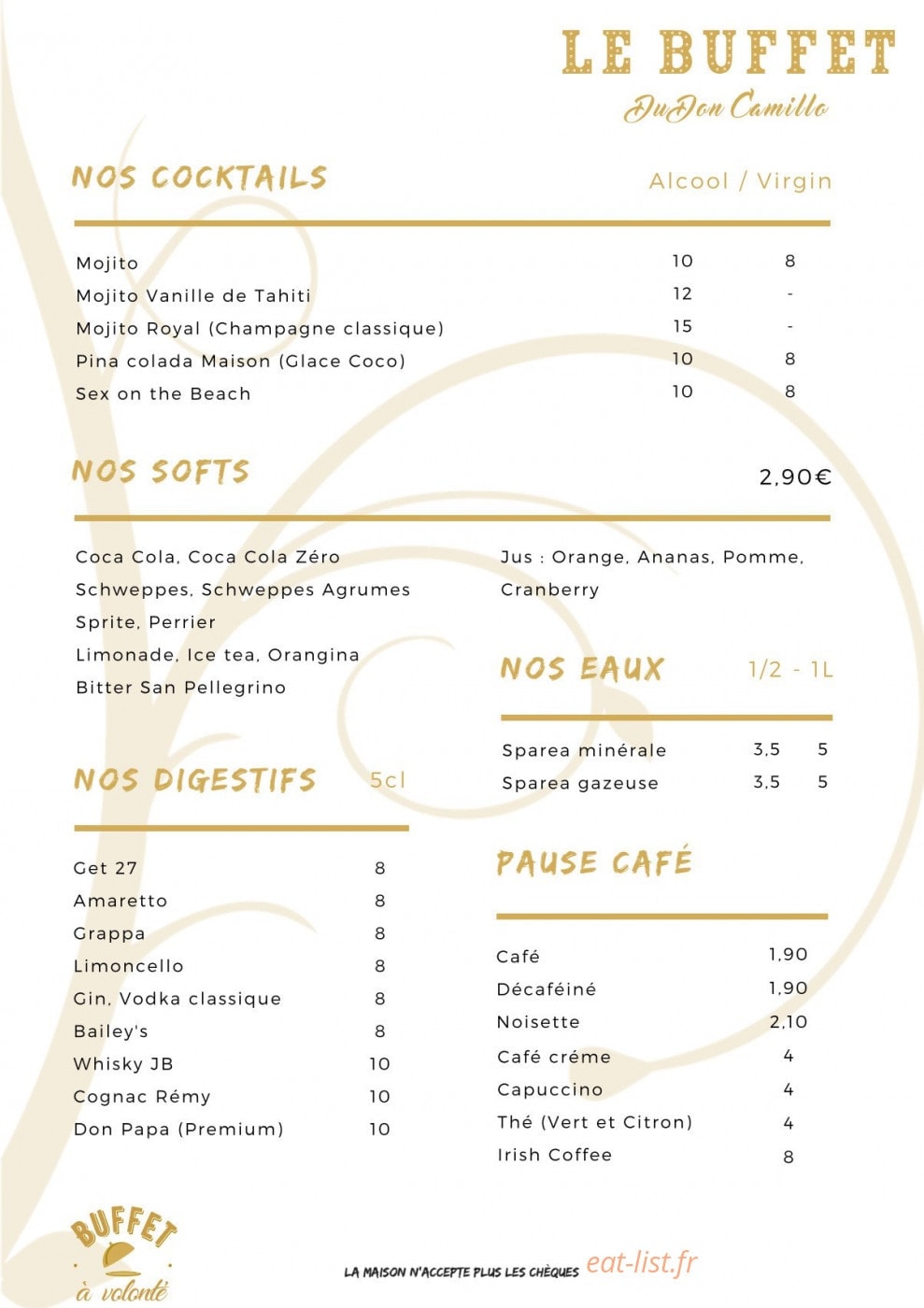 Le Buffet du Don Camillo — carte page 2