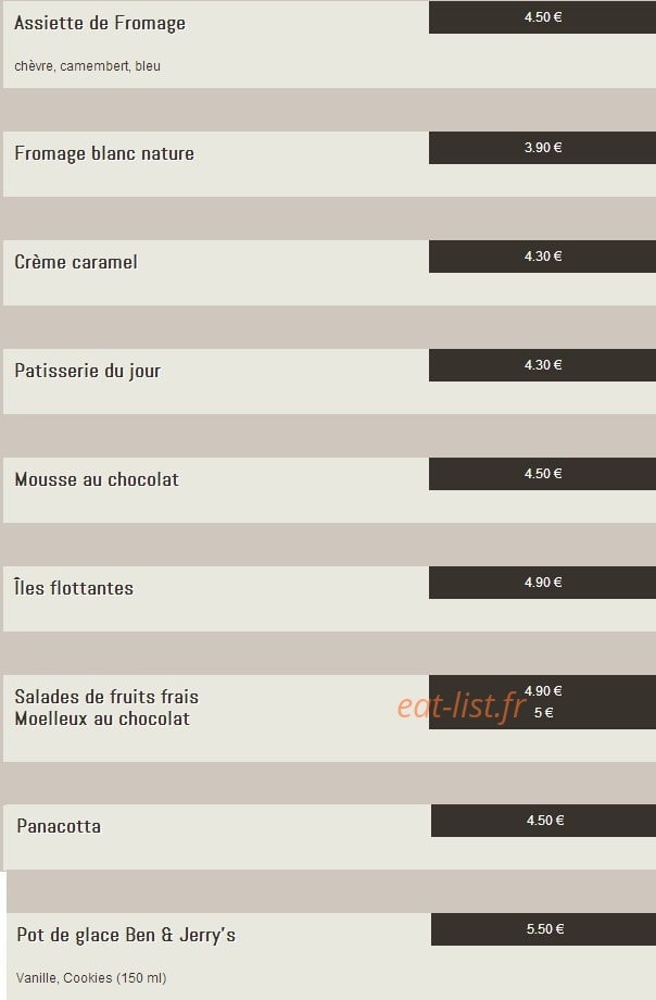 Le Coyote Club Café — carte page 8