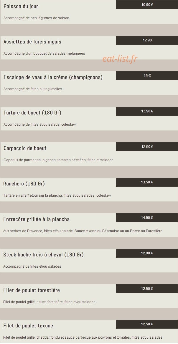 Le Coyote Club Café — carte page 7