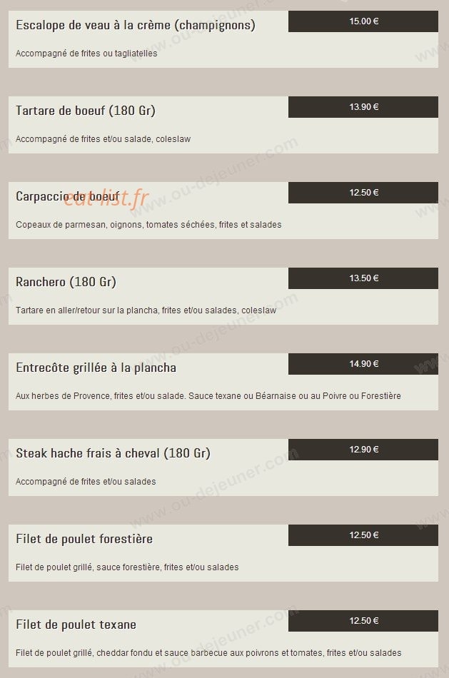 Le Coyote Club Café — carte page 3