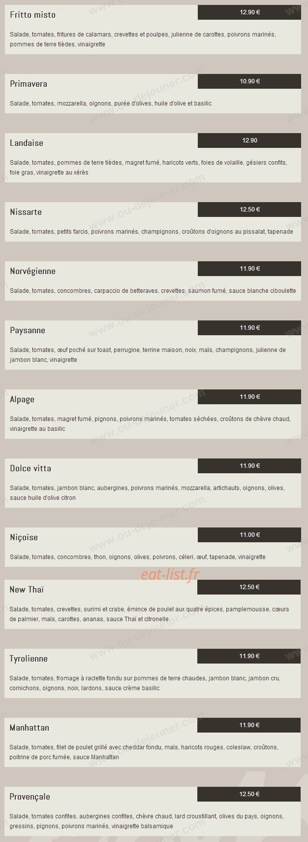 Le Coyote Club Café — carte page 2
