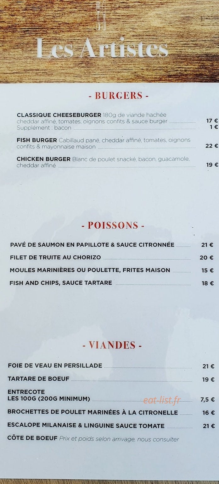 Les Artistes — carte page 3