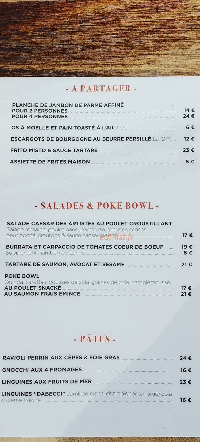 Les Artistes — carte page 2