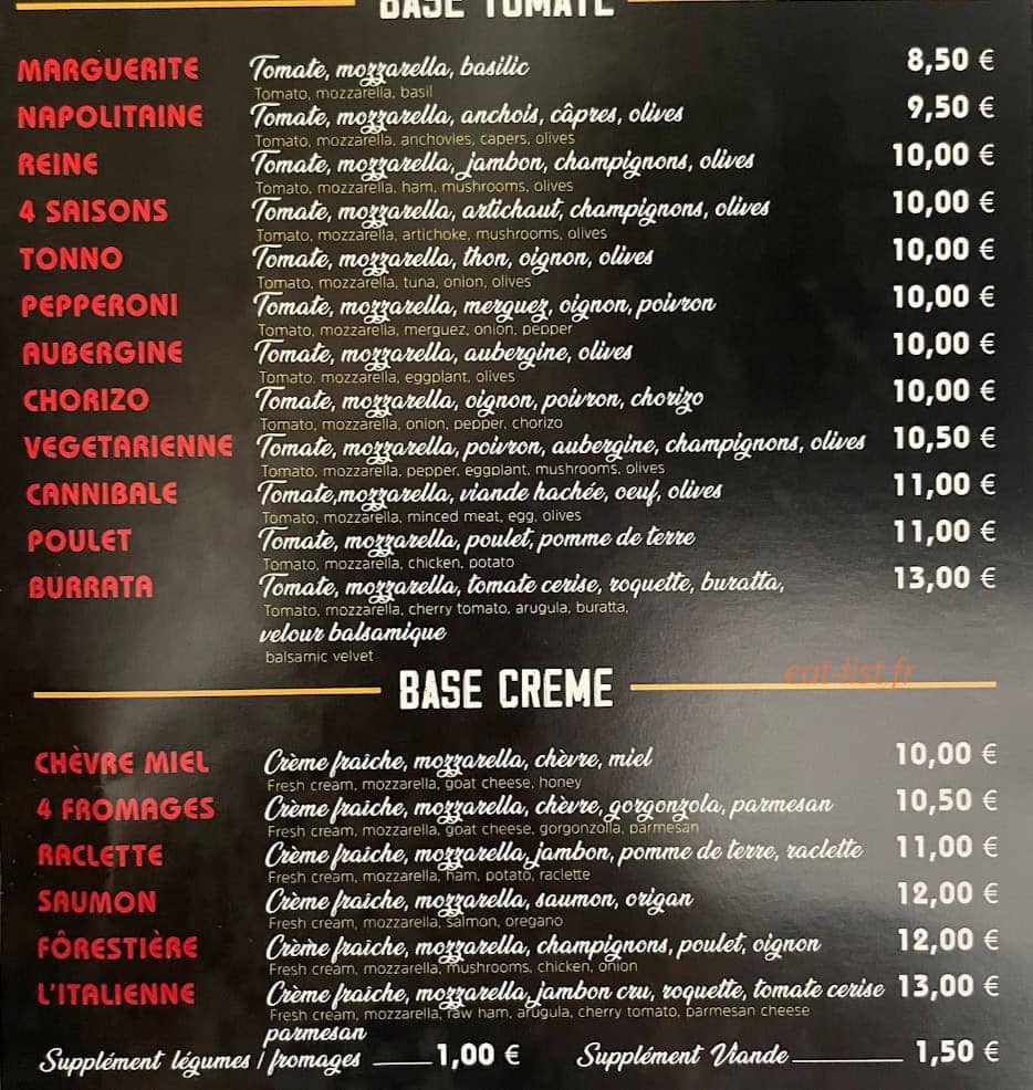 Marco’s pizza — carte page 1