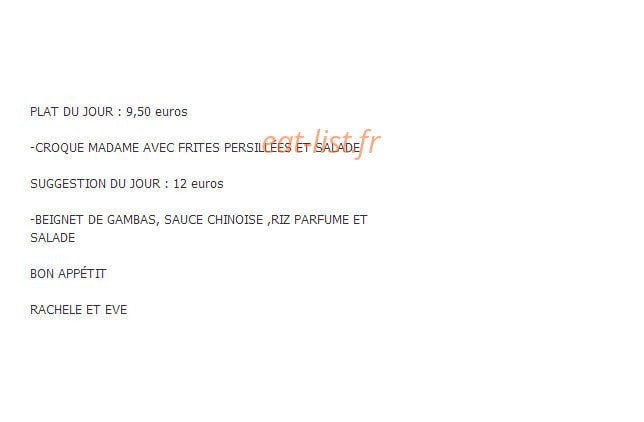 O Snack Bar — carte page 1