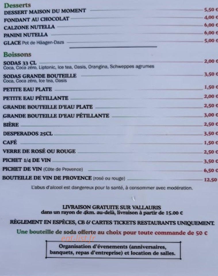Pizza Fratelli — carte page 3