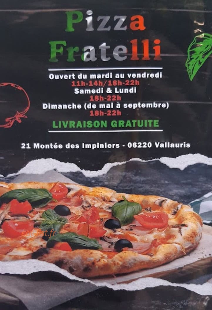 Pizza Fratelli — carte page 1