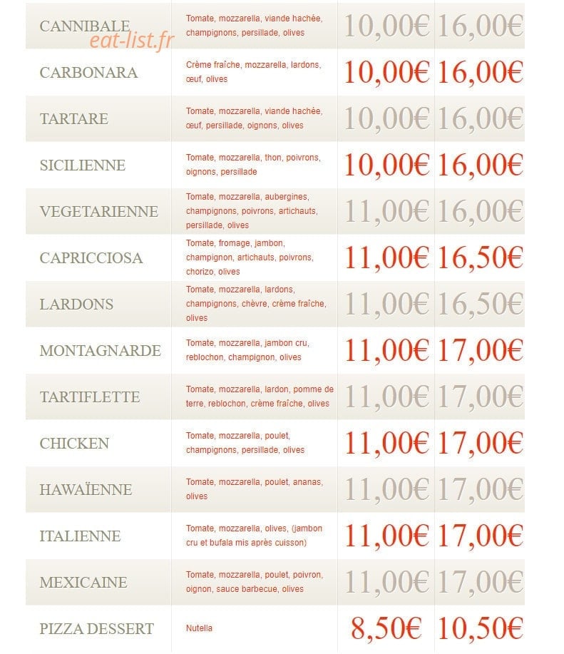 Pizza Nino — carte page 2