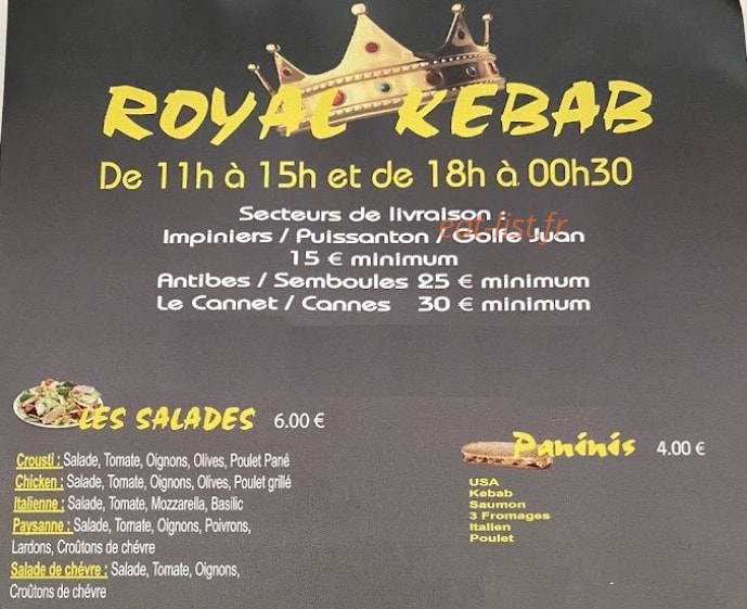 Royal Kebab — carte page 1