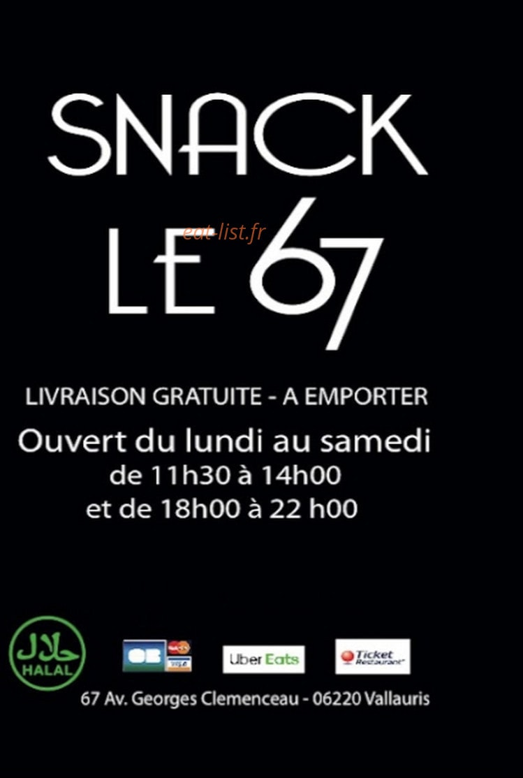 Snack le 67 — carte page 1