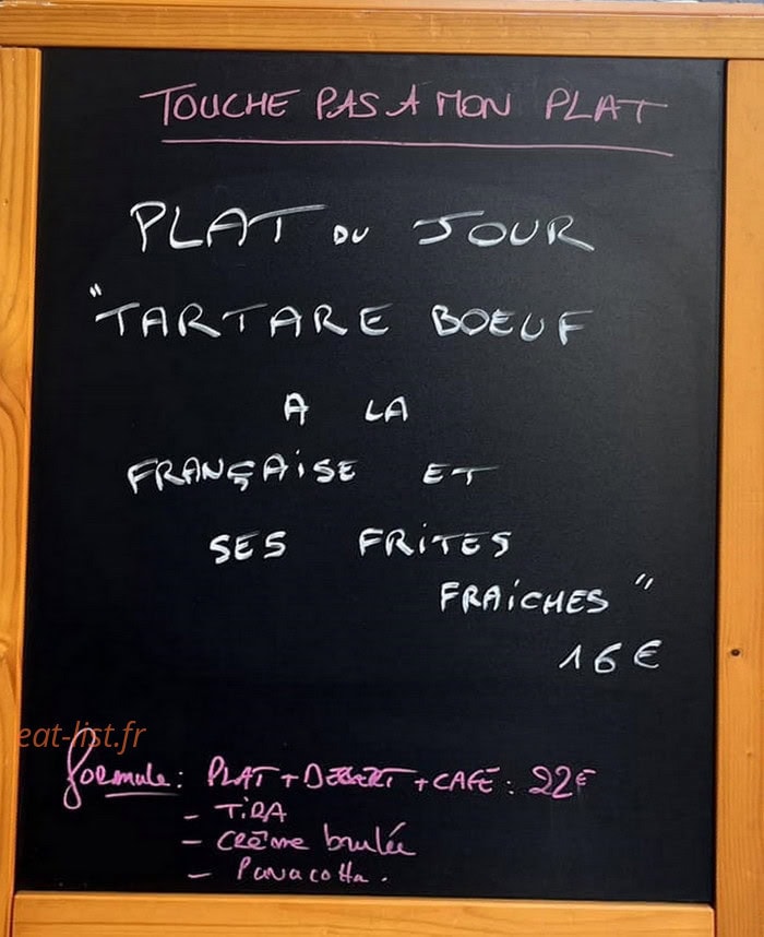 Touche pas à mon plat — carte page 1