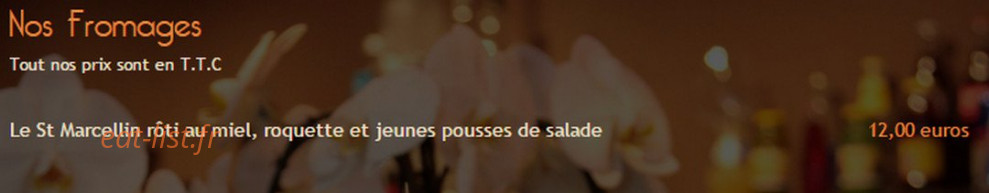 Carte et menu de La Cabane de l'Ecailler à Saint Jean Cap Ferrat — Les fromages