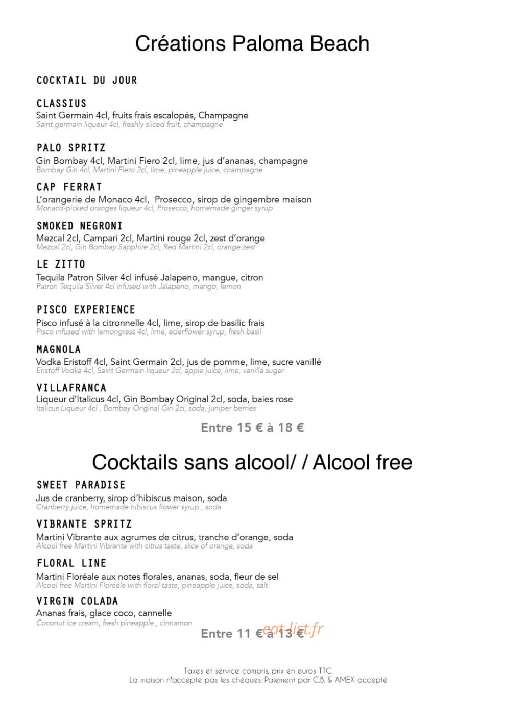 Paloma Beach — carte page 1