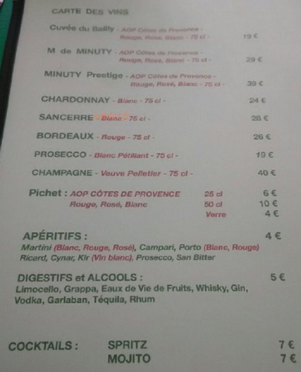 Seaside Café — carte page 5