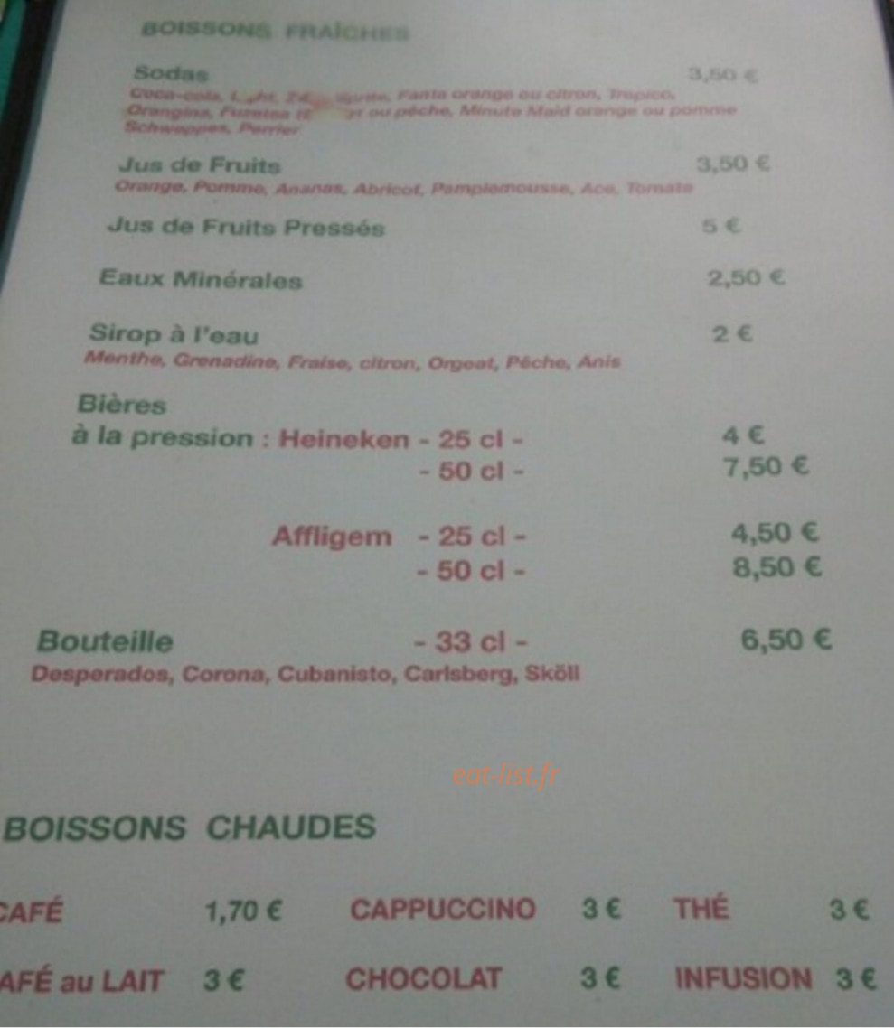 Seaside Café — carte page 4
