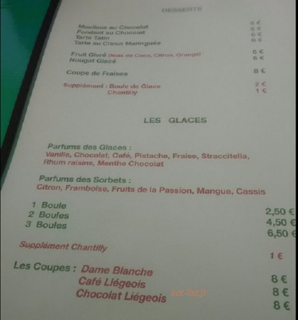 Seaside Café — carte page 3