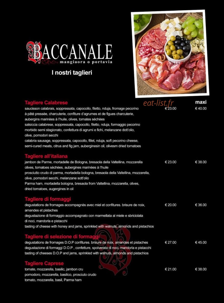 Baccanale — carte page 2
