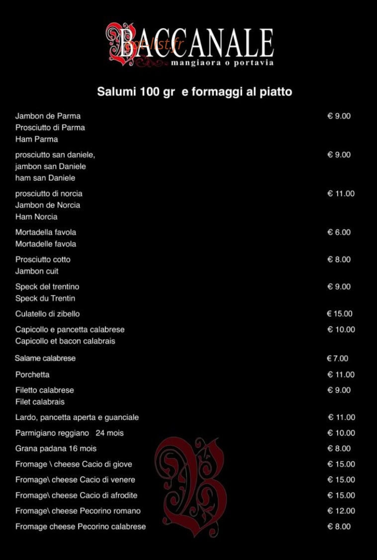 Baccanale — carte page 4
