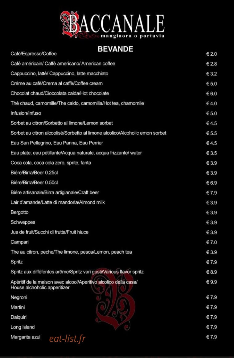 Baccanale — carte page 10