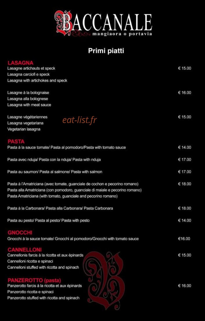 Baccanale — carte page 6