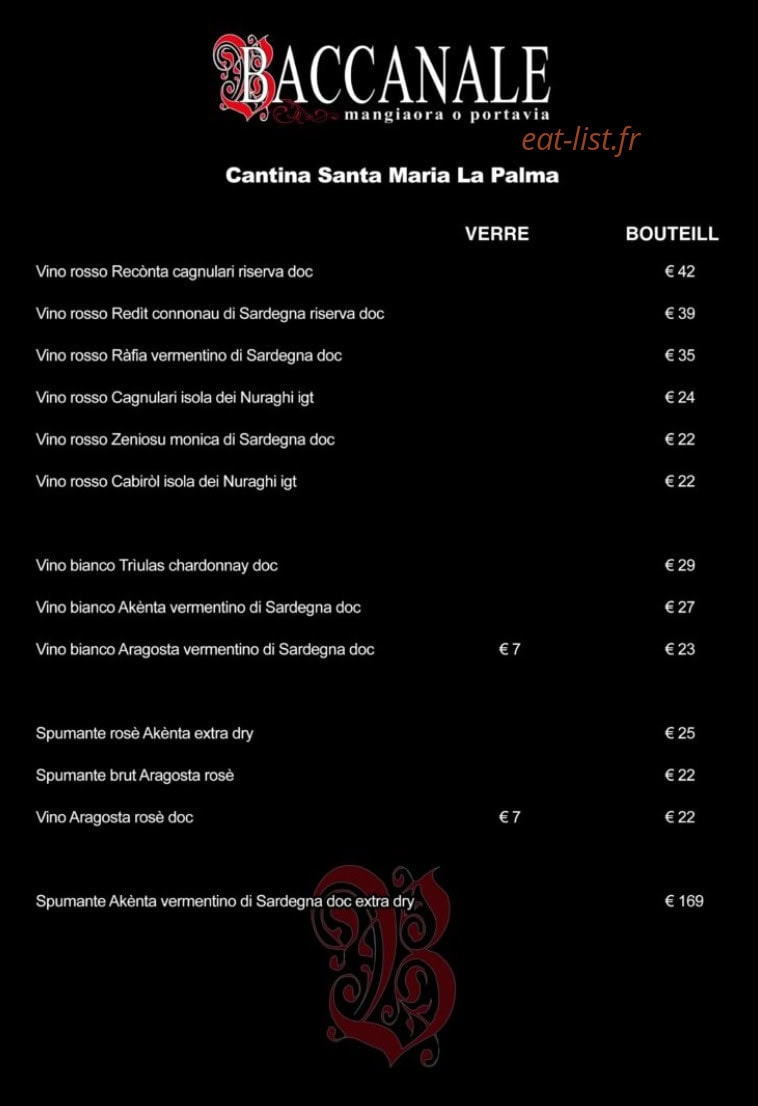 Baccanale — carte page 13