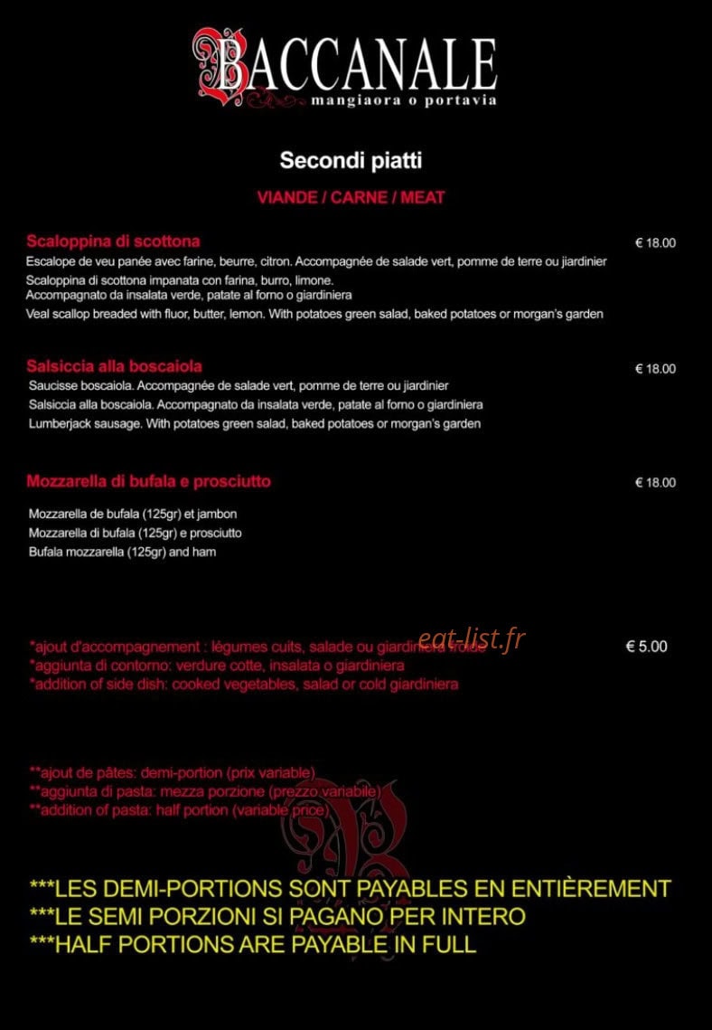 Baccanale — carte page 8