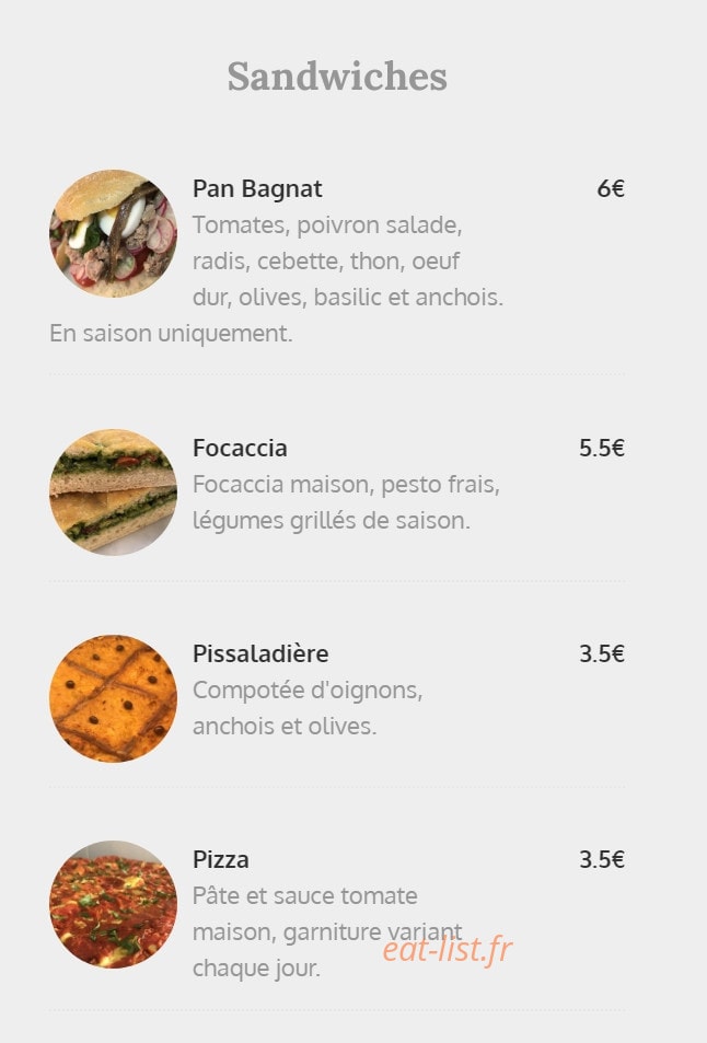 Chez Carotte — carte page 2