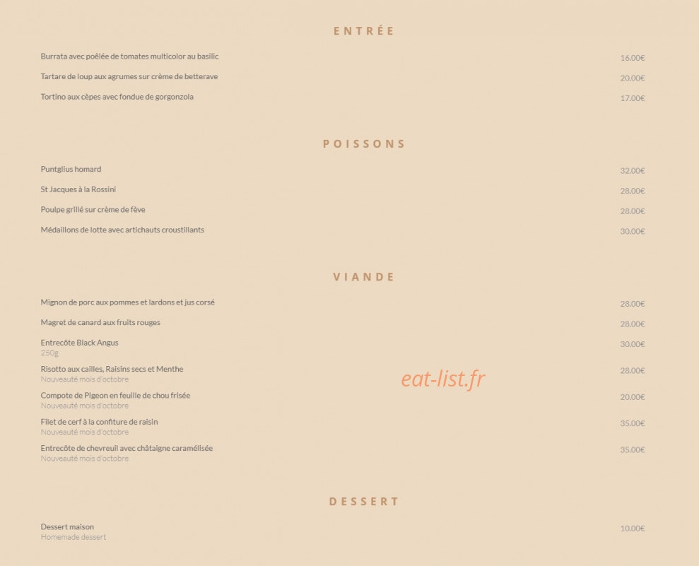 L'Aparté — carte page 1
