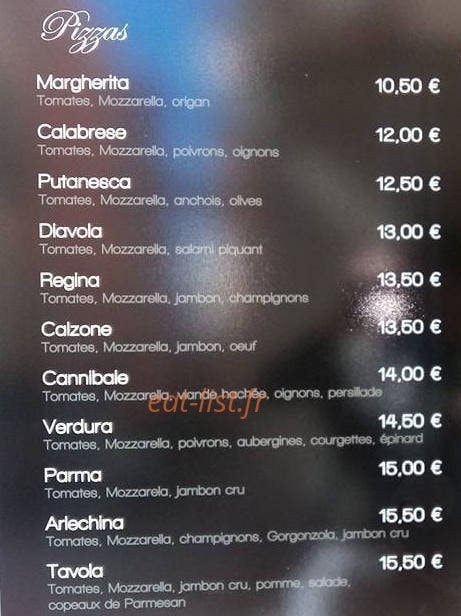 La Tavola — carte page 1