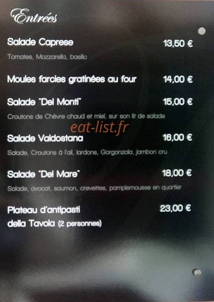 La Tavola — carte page 2