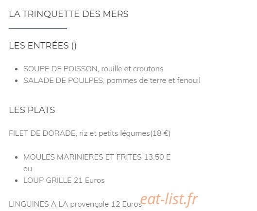 la trinquette — carte page 1