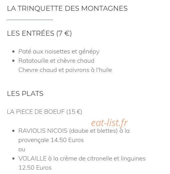 la trinquette — carte page 2