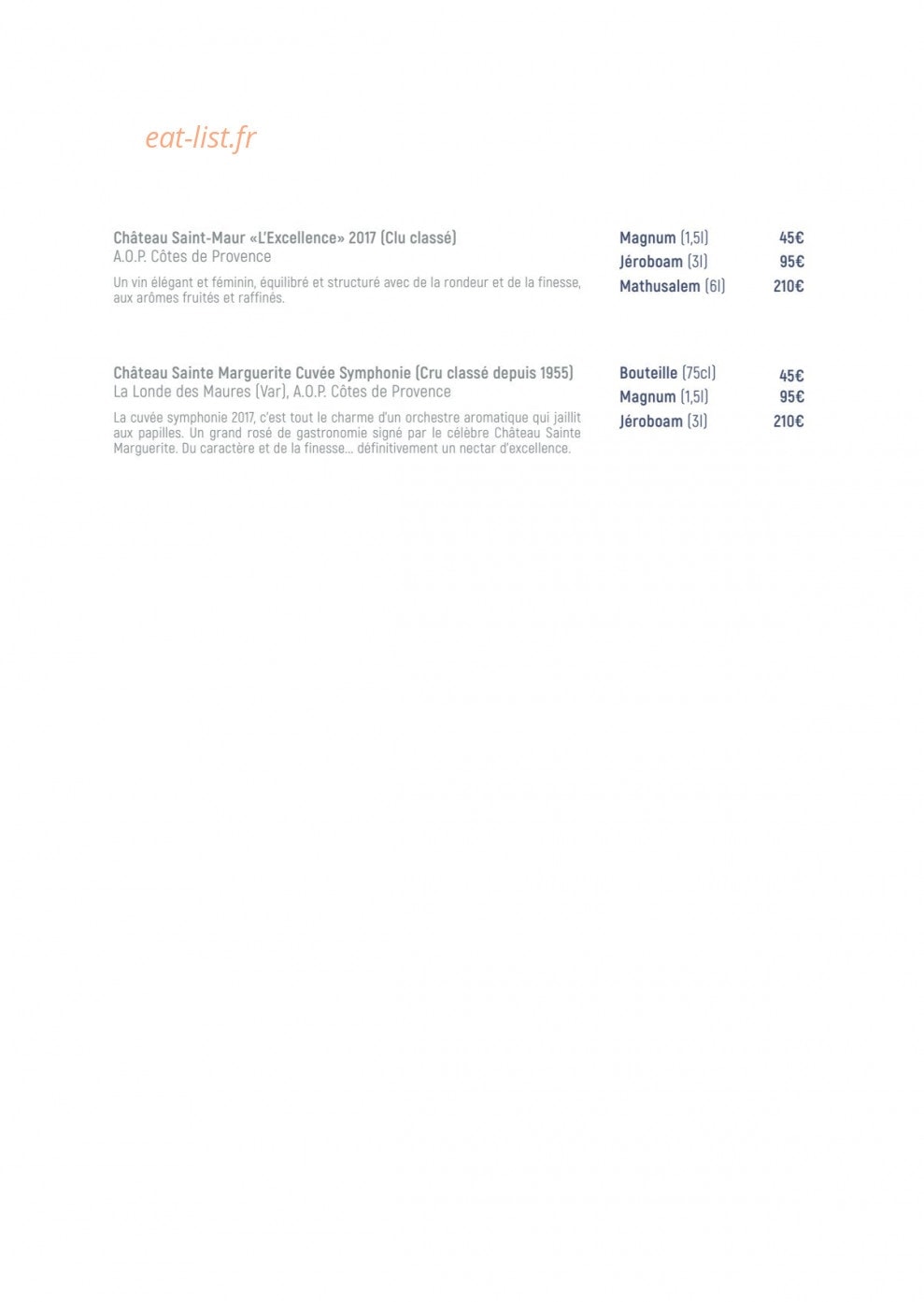 La Voile Bleue — carte page 12