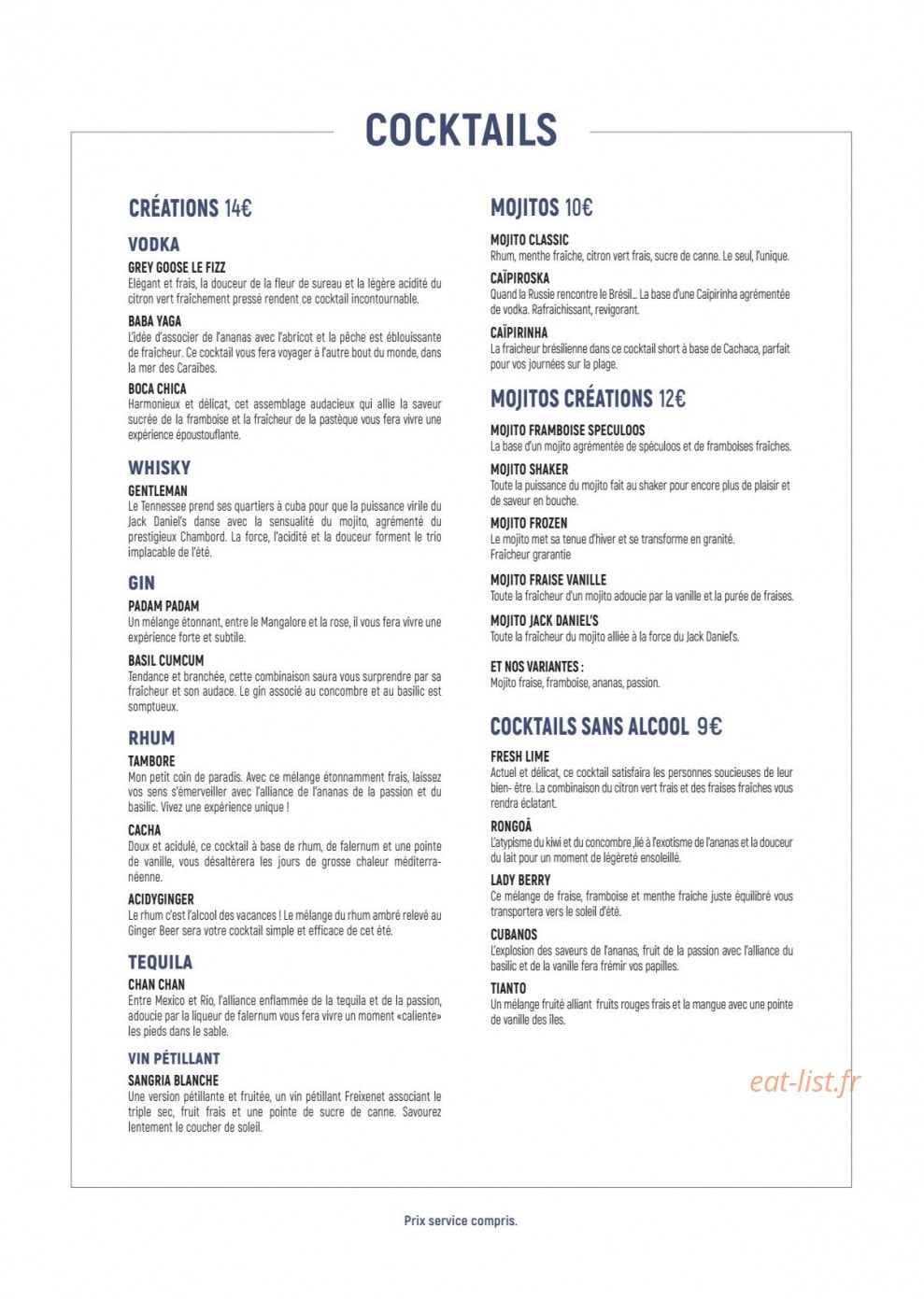 La Voile Bleue — carte page 3