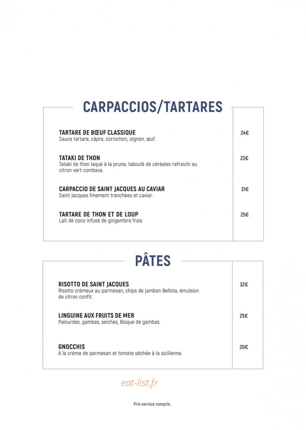 La Voile Bleue — carte page 6