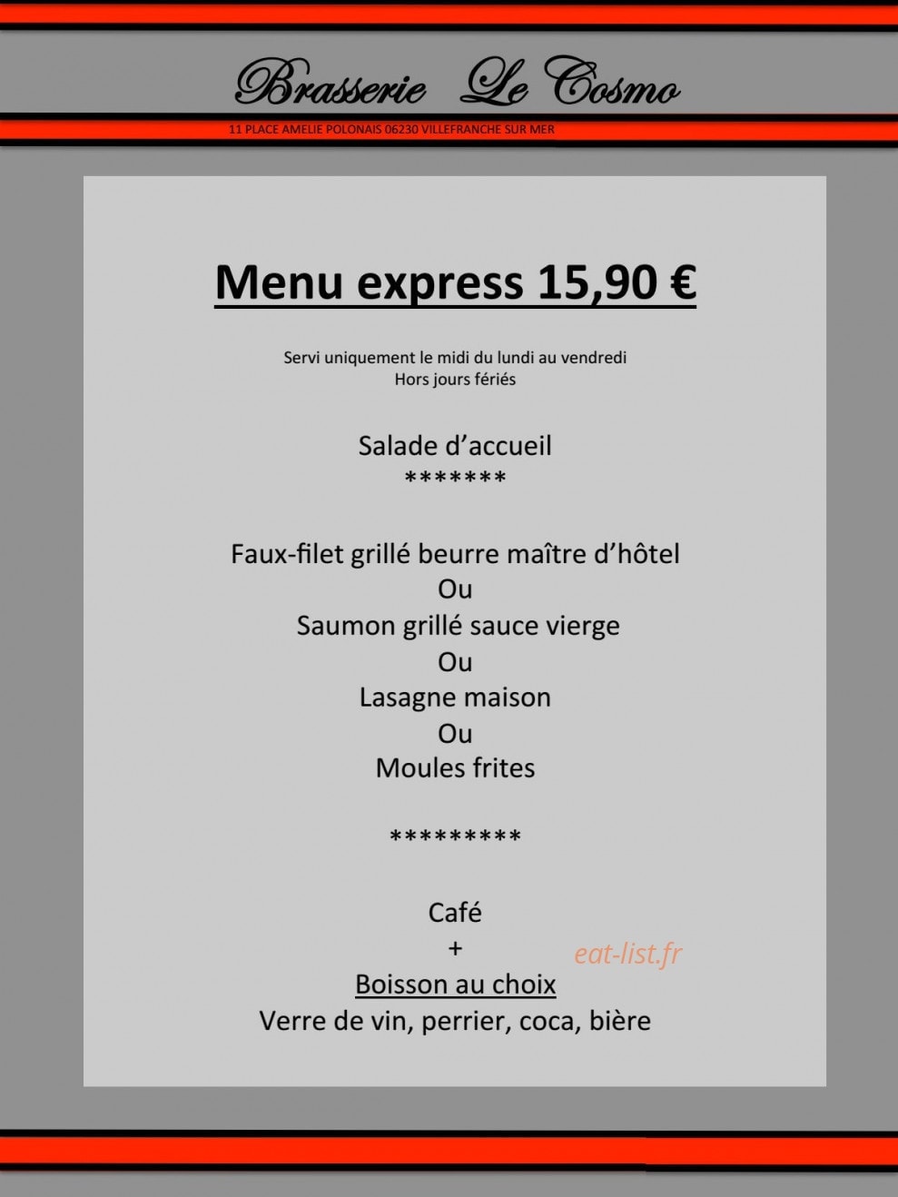 Le Cosmo — carte page 1