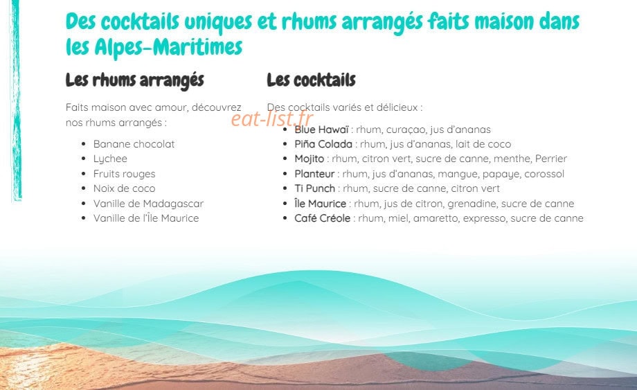 Aux Saveurs Des Iles — carte page 3