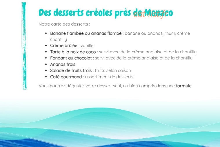 Aux Saveurs Des Iles — carte page 2
