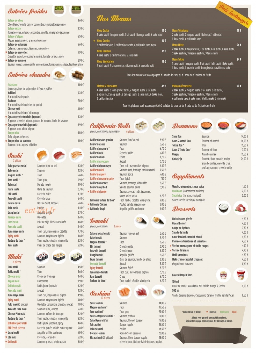 Deli Sushi — carte page 2