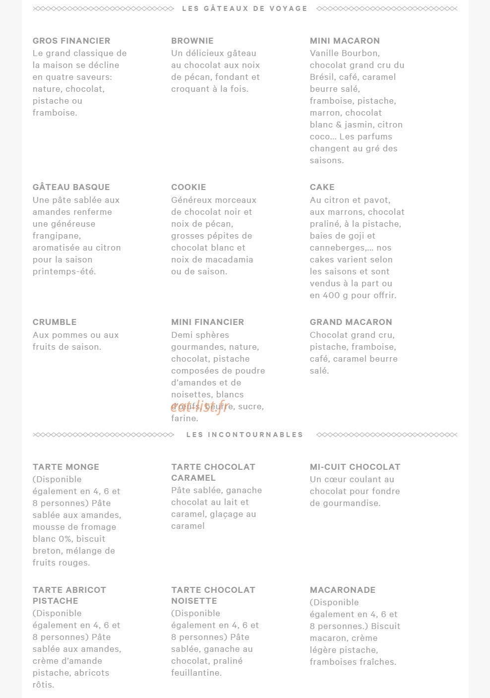 Eric kayser — carte page 7