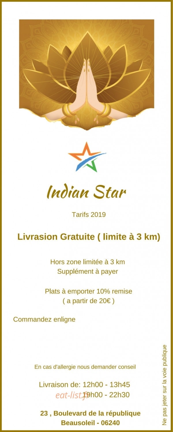 Indian Star — carte page 1